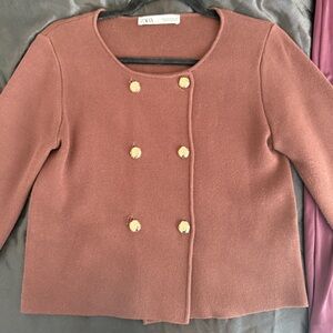 Zara Brown Cardigan Sweater